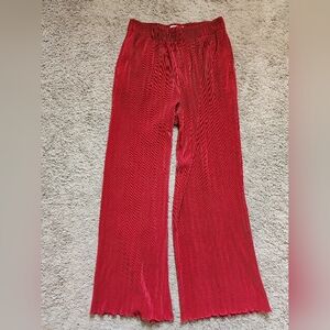 Abercrombie & Fitch Crimson Ribbed Flare Pants